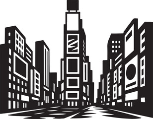 Times Square Silhouette Vector