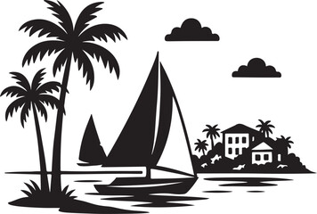 Siesta Key Silhouette Vector