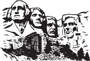 Mount Rushmore Silhouette Vector