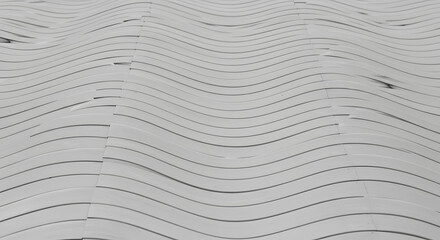 Modern metallic wave aluminum cladding panel with sleek reflective surface and minimal design on white background