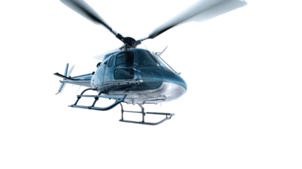 Futuristic helicopter with solar panels isolated on transparent background