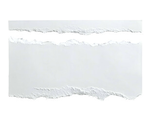 Obraz premium Isolated torn white paper strip with textured edges on a black background, design element