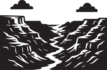 Grand Canyon Silhouette Vector