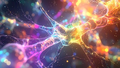 Vibrant Abstract Energy Flowing Through a Dark Cosmic Background.