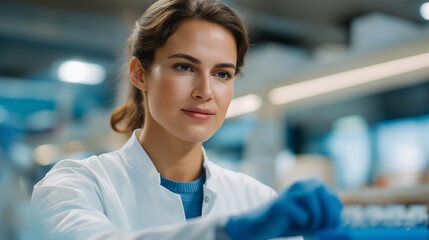 A medical researcher preparing radiopharmaceuticals in a controlled laboratory showcasing professionalism healthcare innovation nuclear science and life saving treatments.
