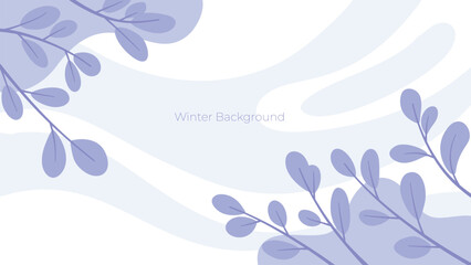 abstract background with leaf decoration and soft color combination with winter theme