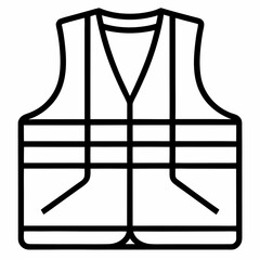 Simple line art icon of a high visibility safety vest