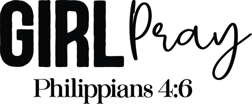 Girl Pray Philippians SVG Design