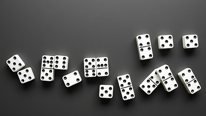 Chain of dominoes with one missing piece, halting the cascade from above.