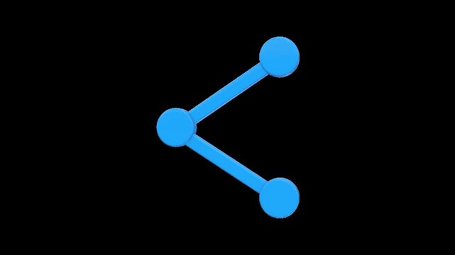 3D Blue Network Connection Symbol