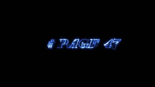 Electric abstract glowing neon text #page 41 animation.  #page 47 Sale text font with neon light. on black background....