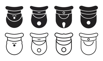 Stylized monochrome abstract santa claus icons set vector illustration design, vector 