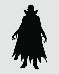 Spooky dracula silhouette vector illustration for halloween themed designs scalable eps graphic vector illustration white background