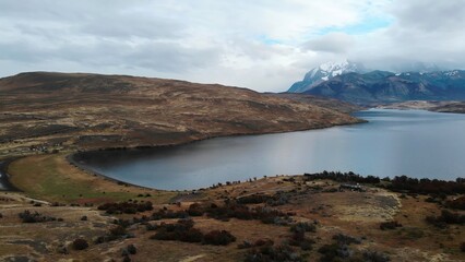Aerial view of torres del paine national park in patagonia. Media