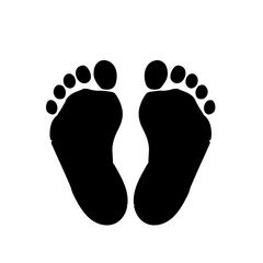 foot prints on white background