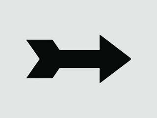 Black silhouette arrow illustration vector graphic scalable eps icon for directional navigation and forward motion vector illustration white background