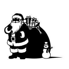 santa claus with a bag of gifts