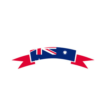 Australia Flag Riboon In Icon