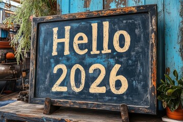 hello 2026 celebration sign