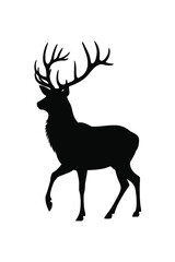 Obraz premium Majestic stag silhouette vector illustration scalable eps graphic for wildlife and nature designs vector illustration white background