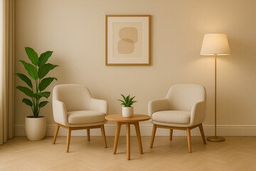 Modern Office Waiting Area with Neutral Decor