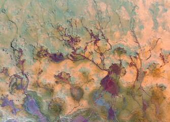 Emission of pollution by sewage from the city fall into the lake,Water pollution, environmental problems.