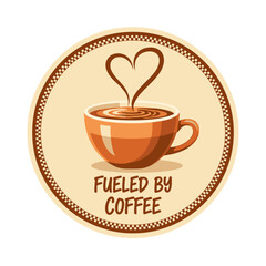 Coffee branding concept for cafes and coffee shops featuring a love-themed coffee cup design,isolated,
