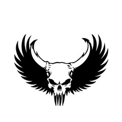 skull with wings