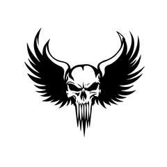 skull with wings