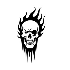 skull with fire frame