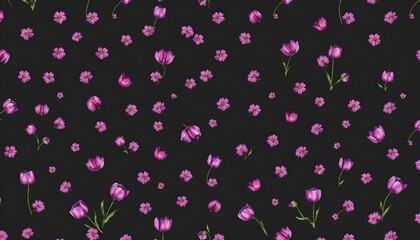 보라색튤립수채화패턴배경