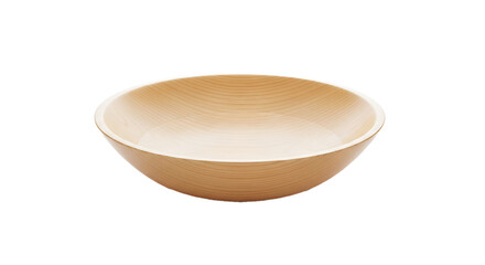 A simple light brown ceramic bowl with a smooth matte finish isolated on transparent background