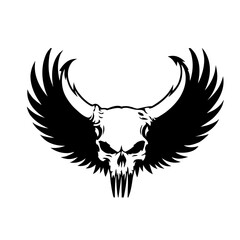 skull with wings