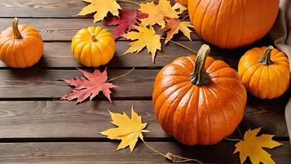 ハロウィーンのかぼちゃの木製の板背景
