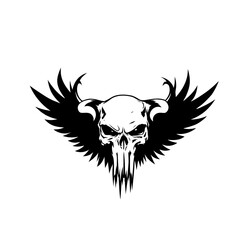 skull with wings