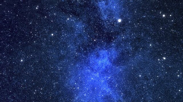 Looped animation. An intergalactic journey through neon-glowing clusters of stars and galaxies to the far corners of the universe. A Repetitive scientific abstract nebula background. 4k footage