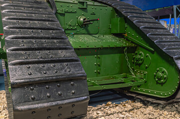 British heavy tank of the First World War period. Tank troops. The history of the creation of armored vehicles. The legendary tank of Britain. Diamond-shaped tank.