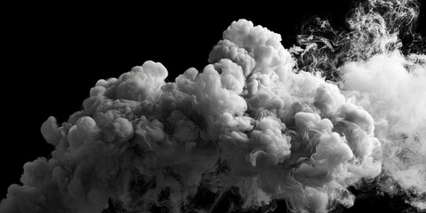 Black Background White Cloud Smoke Abstract Artistic Texture