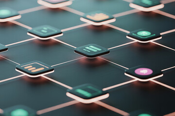 Abstract blockchain network technology background concept for cryptocurrency and data connection