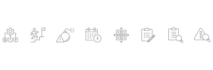Project risk assessment, analysis icon vector illustration
