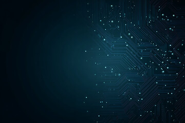 Abstract image of a glowing futuristic circuit board featuring neon blue lines, digital patterns, and intricate technology-inspired details.