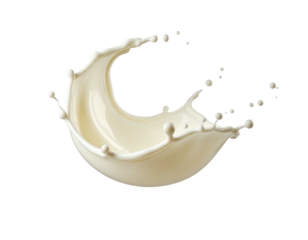 Dynamic capture of a creamy white liquid erupting, showcasing fluid dynamics on black