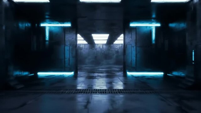 Empty dark room, Modern Futuristic Sci Fi Background video format