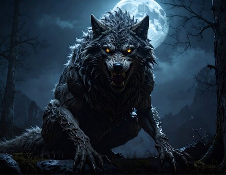 gruseliger Werwolf