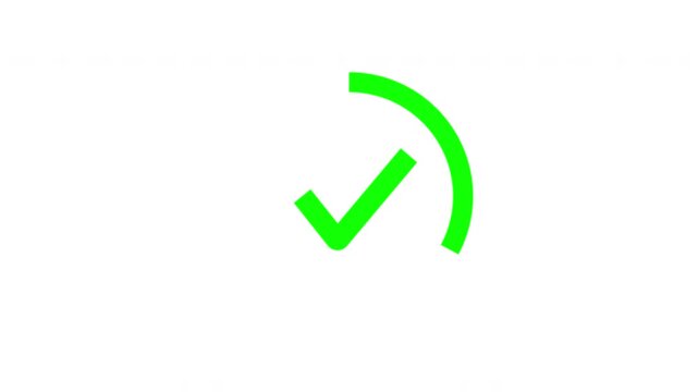 Green check tick mark animated 4k video
