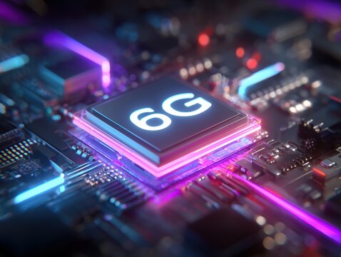 6g technology microchip on circuit board