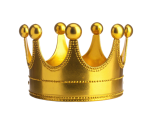 Gleaming golden crown, isolated on a dark background, symbolizing royalty and triumph