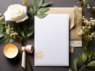 Luxury Wedding Stationery Mockup Bundle: Gold, Florals & Candles