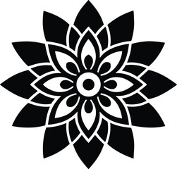 Rangoli Flower Vector Icon