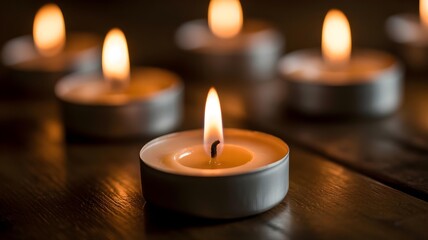 A background showing a close-up of a flickering candle flame